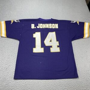 Vintage Minnesota Vikings Jersey Mens Medium NFL Football Johnson 14 Logo 7 USA